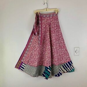 Reversible Upcycled Magic Sari Wrap Maxi Skirts